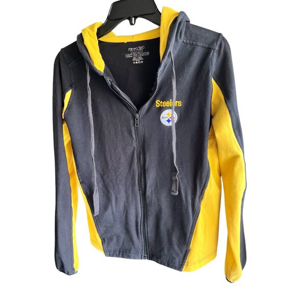 PITTSBURGH STEELERS NFL full zip fitted hoodie football jacket sz M - Picture 1 of 5